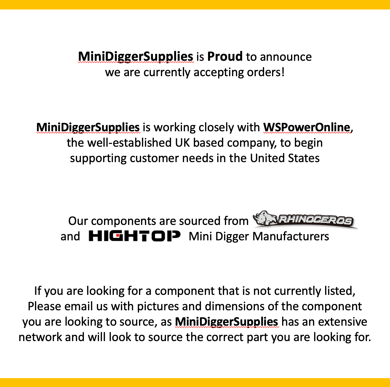 US Mini Digger Supplies & Attachments