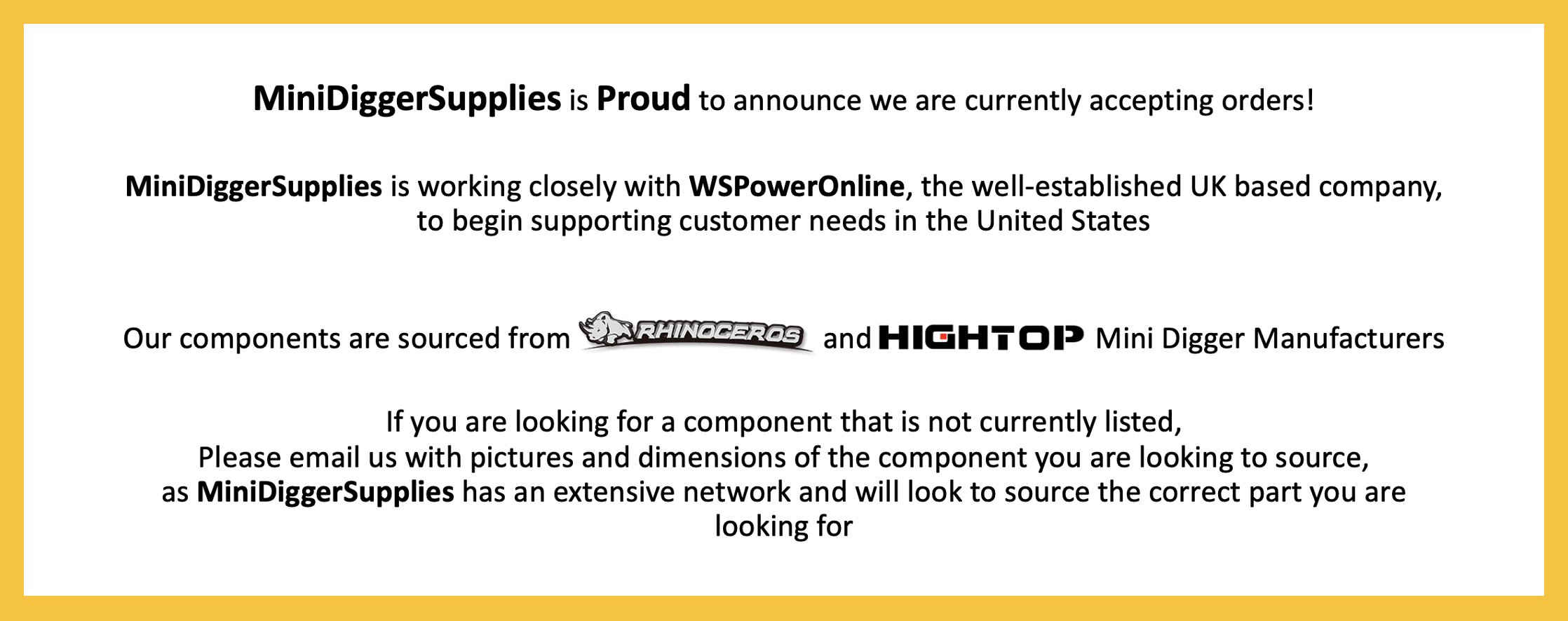 US Mini Digger Supplies & Attachments